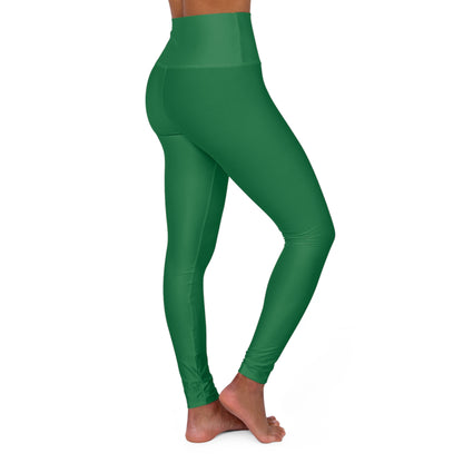 Dark Green High Waisted Yoga Leggings (AOP)