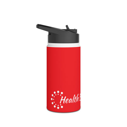 Red Stainless Steel Water Bottle, Standard Lid