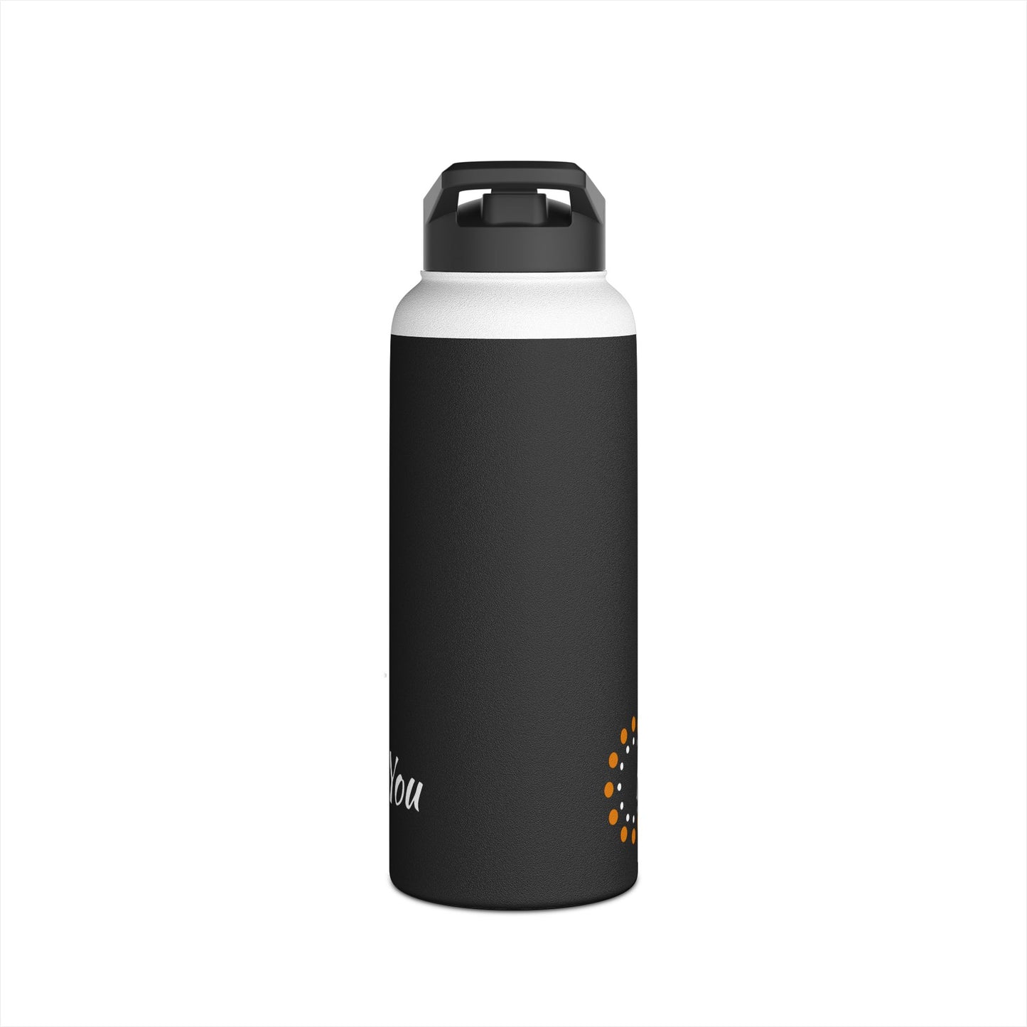 Black Stainless Steel Water Bottle, Standard Lid