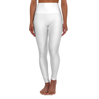 White High Waisted Yoga Leggings (AOP)