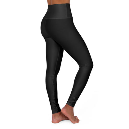 Black High Waisted Yoga Leggings (AOP)