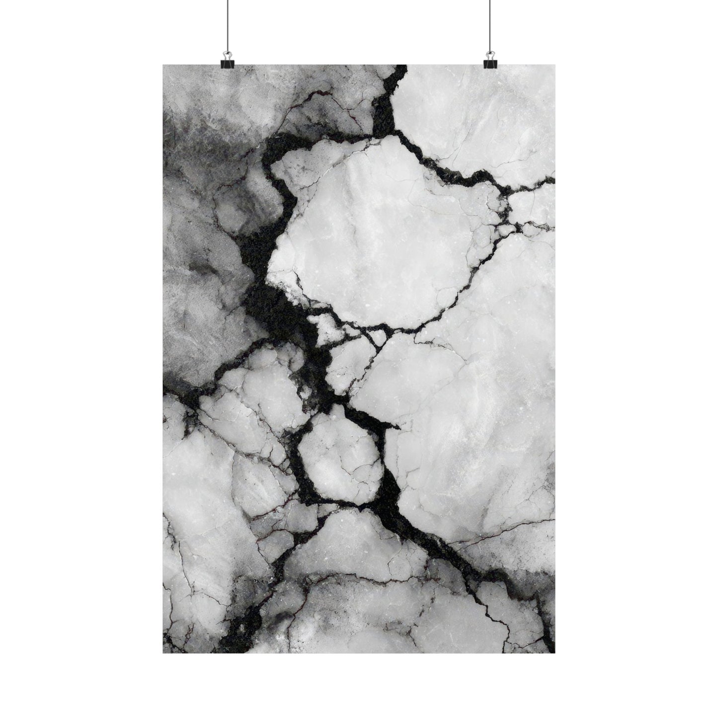 Black and white marble pattern on a white background