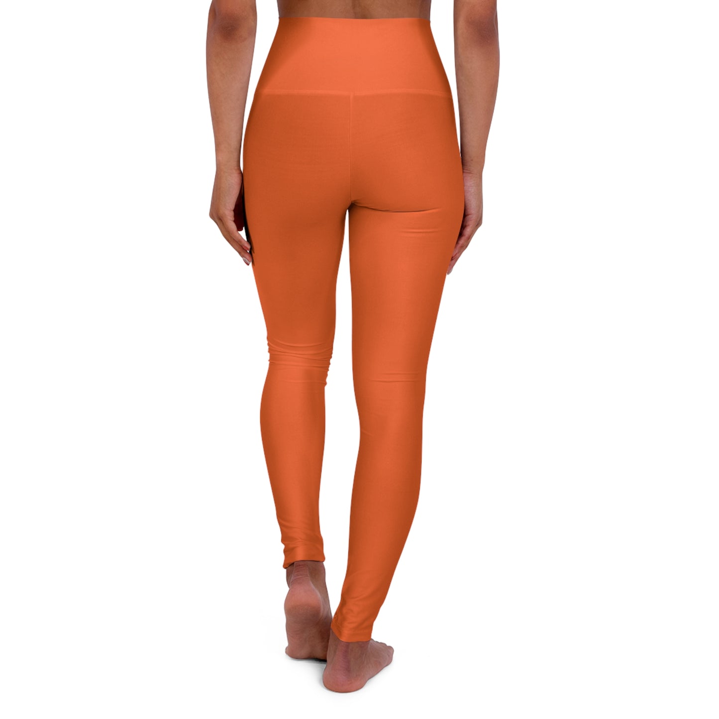 Orange High Waisted Yoga Leggings (AOP)