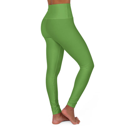 Green High Waisted Yoga Leggings (AOP)