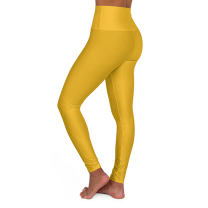 Yellow High Waisted Yoga Leggings (AOP)