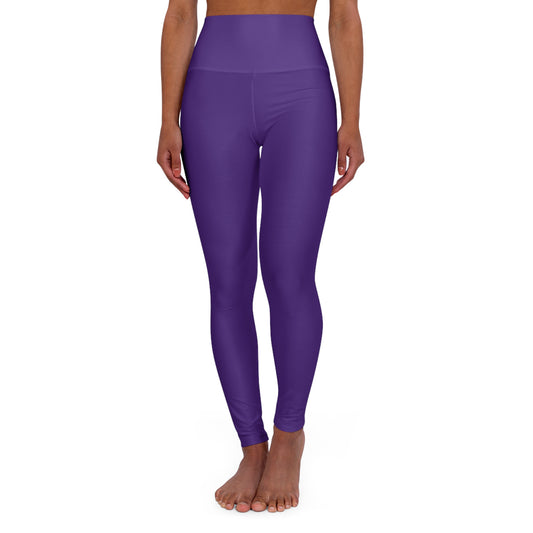 Purple High Waisted Yoga Leggings (AOP)