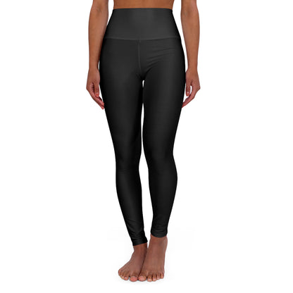 Black High Waisted Yoga Leggings (AOP)