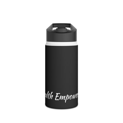 Black Stainless Steel Water Bottle, Standard Lid