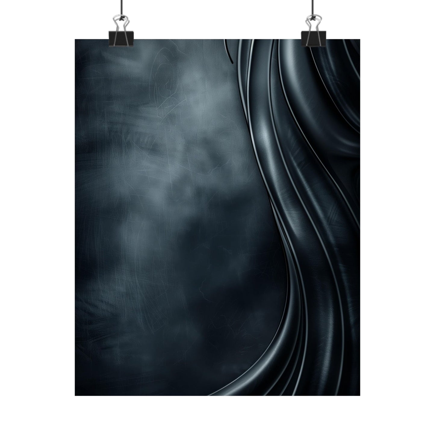 Abstract dark gray and black design on a white background