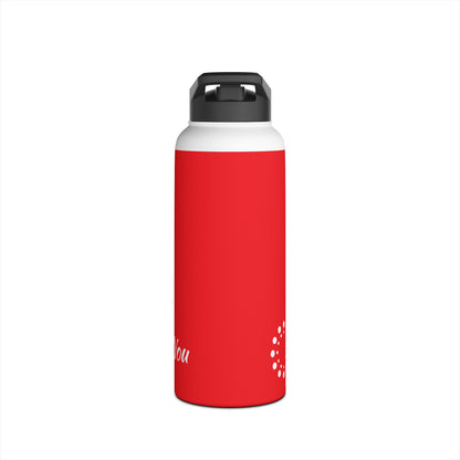 Red Stainless Steel Water Bottle, Standard Lid