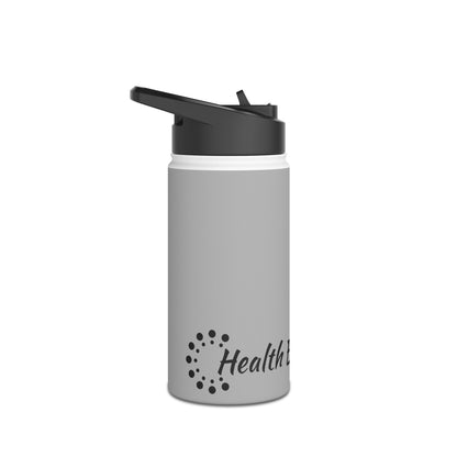 Light Grey Stainless Steel Water Bottle, Standard Lid