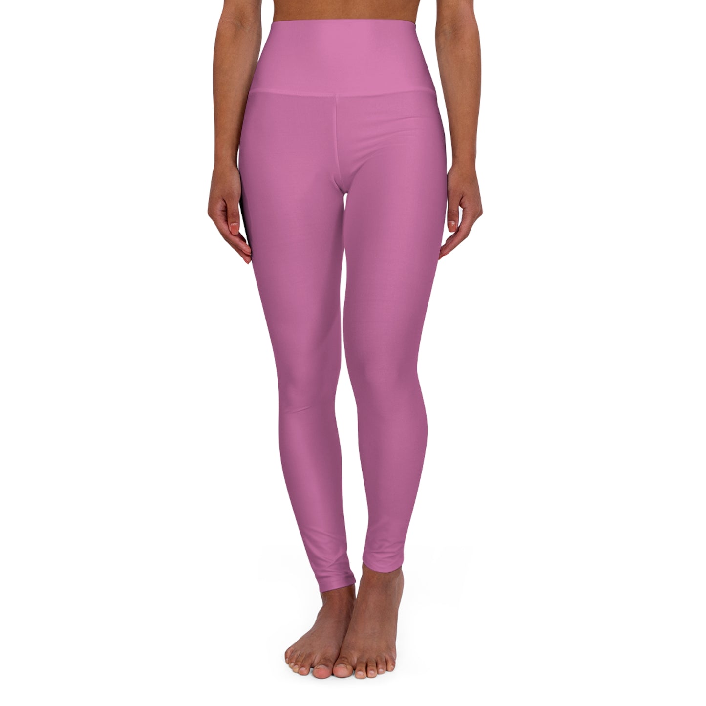 Light Pink High Waisted Yoga Leggings (AOP)