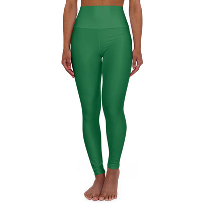 Dark Green High Waisted Yoga Leggings (AOP)