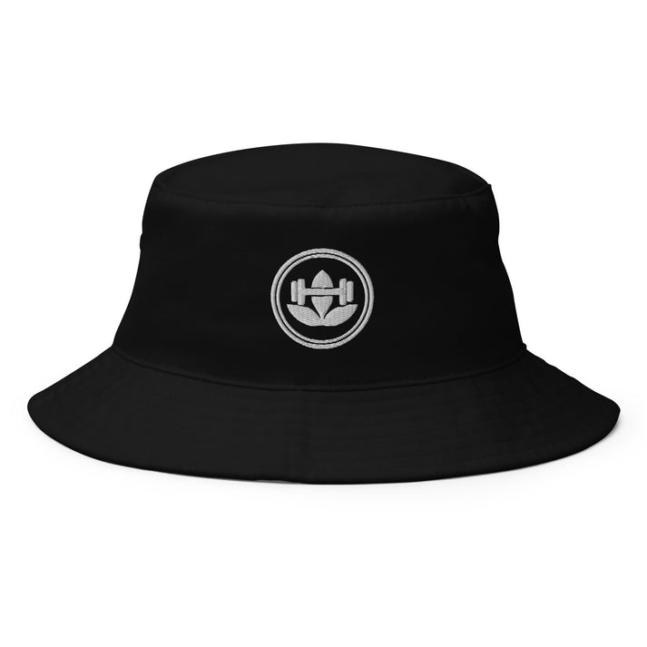 Cotton bucket hat black front view