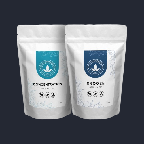 Organic focus and sleep tea duo package with herbal blends