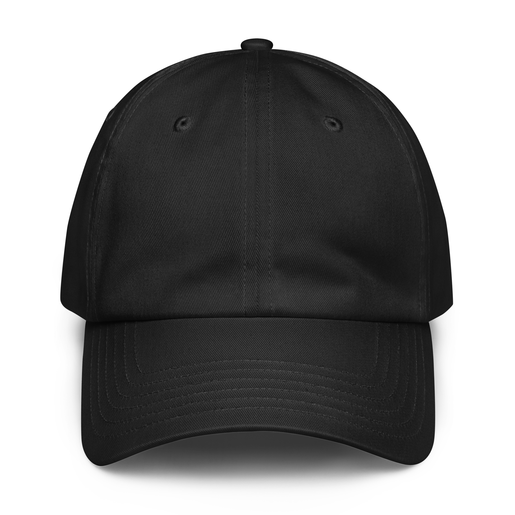 Black baseball cap on a white background