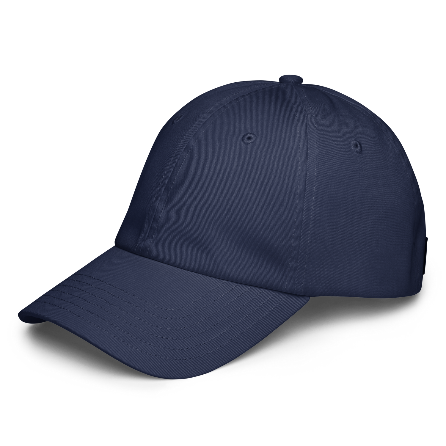 Navy blue baseball cap on a white background