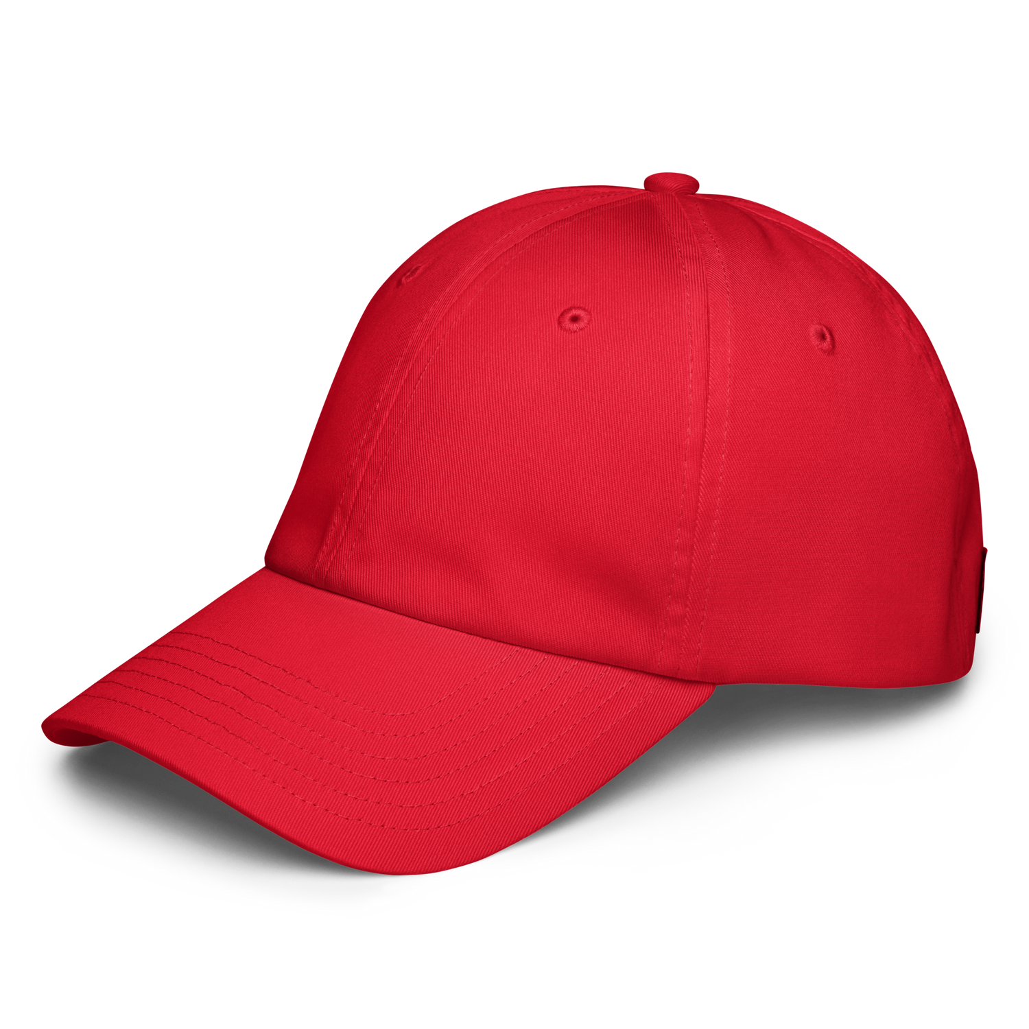 Red baseball cap on a white background