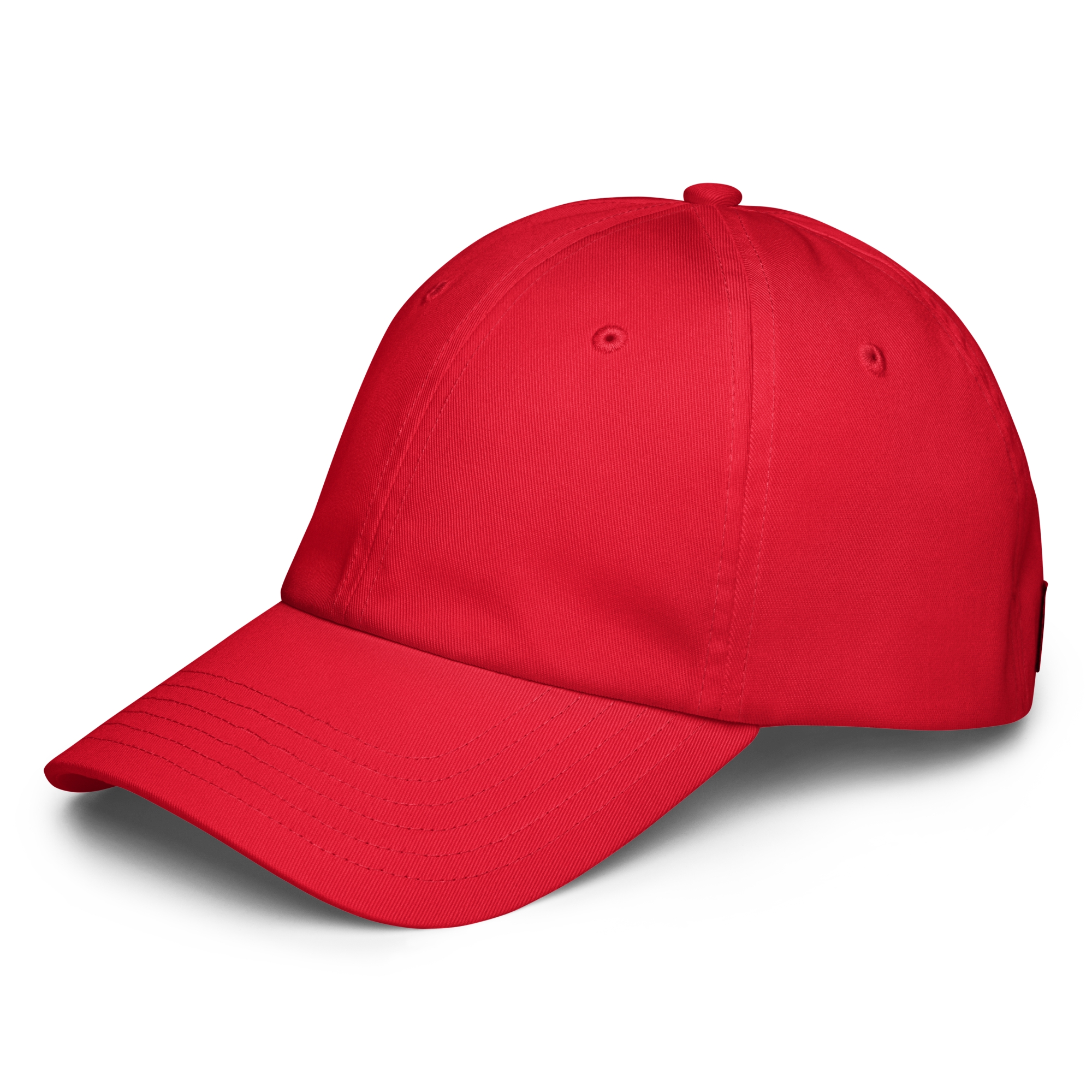 Red baseball cap on a white background