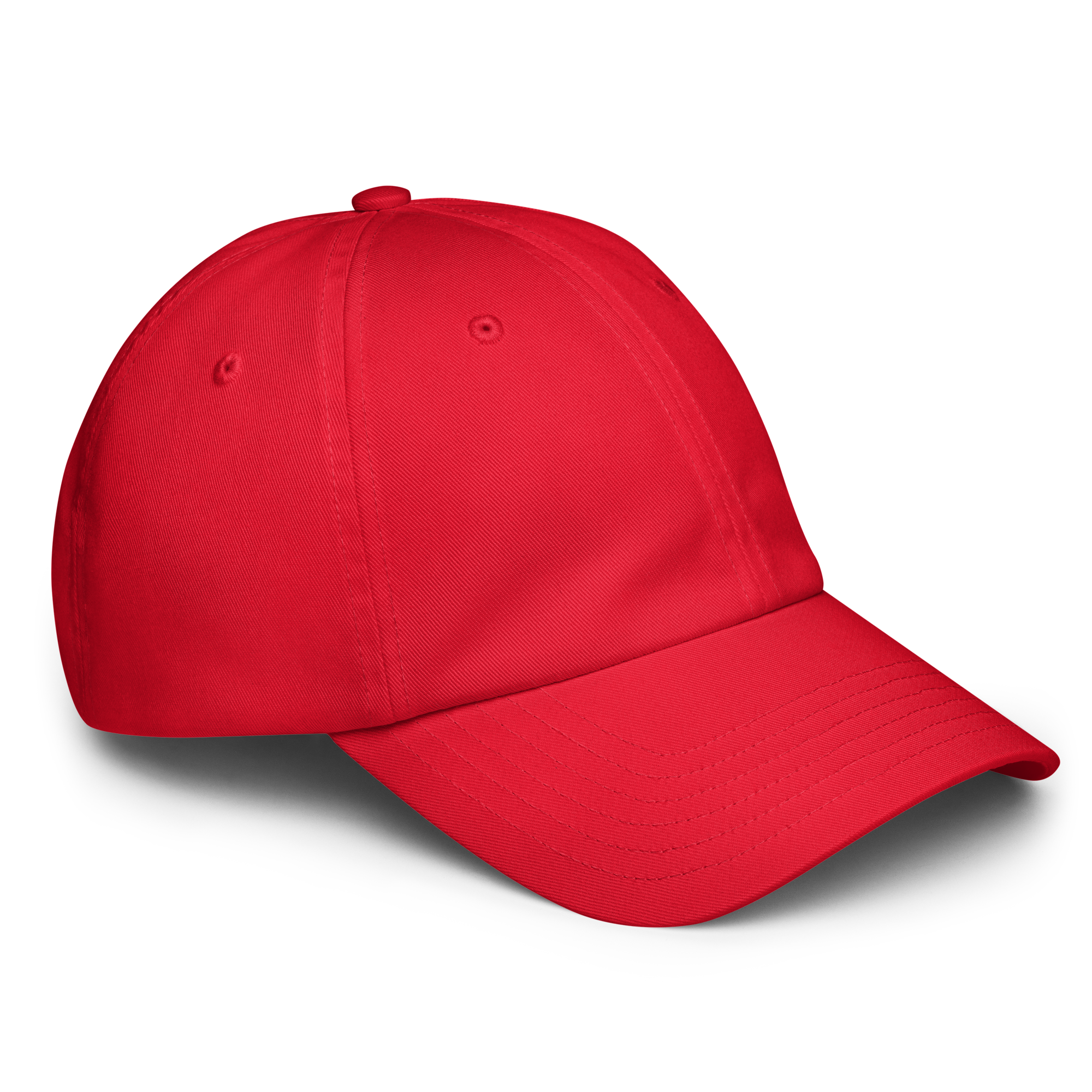 Red baseball cap on a white background